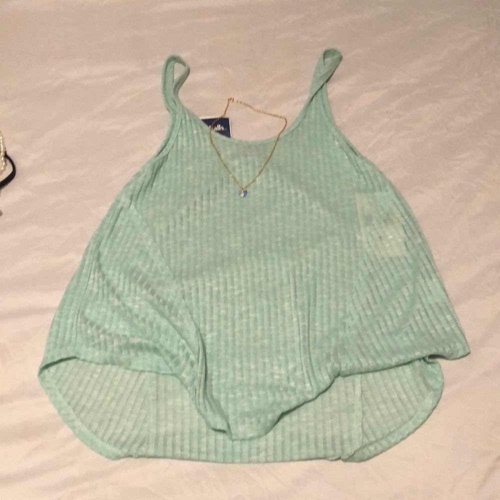 Sea green and white tank